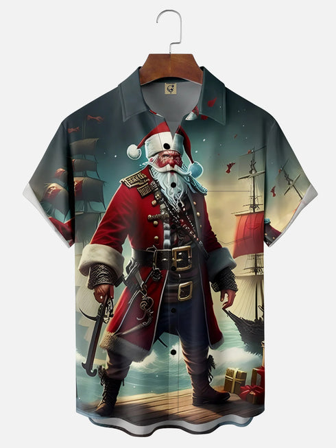 Men's Christmas Funny Graphic Short Sleeve Hawaiian Shirt